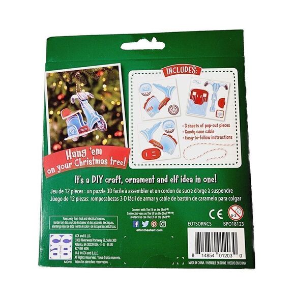 Elf on the Shelf Elves at Play OrnaMoments Christmas Scooter Wagon Sled Lot of 3 - Picture 8 of 8